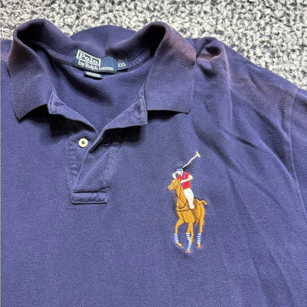 Polo by Ralph Lauren 100% Cotton Navy Blue Polo Shirt